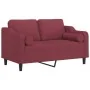 Sofá de 2 plazas con cojines tela rojo tinto 120 cm by , Sofas - Ref: Foro24-3200843, Price: 216,07 €, Discount: %
