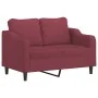 Sofá de 2 plazas con cojines tela rojo tinto 120 cm by , Sofas - Ref: Foro24-3200843, Price: 216,07 €, Discount: %