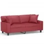 Sofá de 2 plazas con cojines cuero sintético rojo tinto 140 cm de , Sofás - Ref: Foro24-3200869, Precio: 297,06 €, Descuento: %
