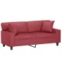 Sofá de 2 plazas con cojines cuero sintético rojo tinto 140 cm de , Sofás - Ref: Foro24-3200869, Precio: 297,06 €, Descuento: %