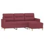 Sofá de 3 plazas con taburete de tela rojo tinto 180 cm de , Sofás - Ref: Foro24-3201079, Precio: 302,86 €, Descuento: %