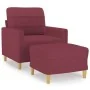 Sillón con taburete tela rojo tinto 60 cm by , Sofas - Ref: Foro24-3200999, Price: 181,71 €, Discount: %