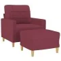 Sillón con taburete tela rojo tinto 60 cm by , Sofas - Ref: Foro24-3200999, Price: 181,71 €, Discount: %