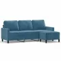 Sofá de 3 plazas con taburete de terciopelo azul 180 cm von , Sofas - Ref: Foro24-3201064, Preis: 368,63 €, Rabatt: %