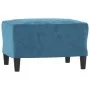 Sofá de 3 plazas con taburete de terciopelo azul 180 cm von , Sofas - Ref: Foro24-3201064, Preis: 368,63 €, Rabatt: %