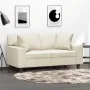 Sofá de 2 plazas con cojines cuero sintético color crema 120 cm by , Sofas - Ref: Foro24-3200862, Price: 237,11 €, Discount: %