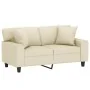 Sofá de 2 plazas con cojines cuero sintético color crema 120 cm by , Sofas - Ref: Foro24-3200862, Price: 237,11 €, Discount: %