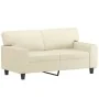 Sofá de 2 plazas con cojines cuero sintético color crema 120 cm by , Sofas - Ref: Foro24-3200862, Price: 237,11 €, Discount: %