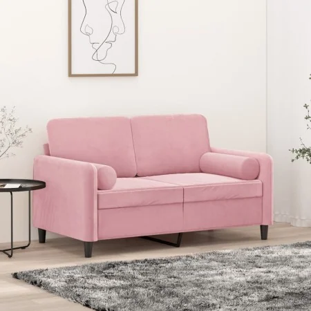 Sofá de 2 plazas con cojines terciopelo rosa 120 cm by , Sofas - Ref: Foro24-3200874, Price: 254,25 €, Discount: %