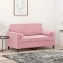 Sofá de 2 plazas con cojines terciopelo rosa 120 cm by , Sofas - Ref: Foro24-3200874, Price: 254,25 €, Discount: %