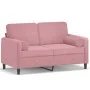 Sofá de 2 plazas con cojines terciopelo rosa 120 cm by , Sofas - Ref: Foro24-3200874, Price: 254,25 €, Discount: %