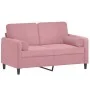 Sofá de 2 plazas con cojines terciopelo rosa 120 cm by , Sofas - Ref: Foro24-3200874, Price: 254,25 €, Discount: %