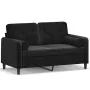 Sofá de 2 plazas con cojines terciopelo negro 120 cm by , Sofas - Ref: Foro24-3200876, Price: 235,42 €, Discount: %