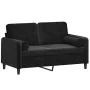 Sofá de 2 plazas con cojines terciopelo negro 120 cm by , Sofas - Ref: Foro24-3200876, Price: 235,42 €, Discount: %