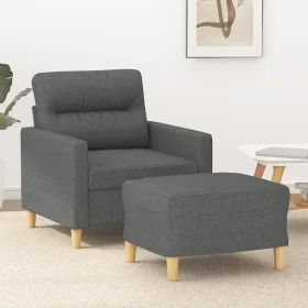 Sillón con taburete tela gris oscuro 60 cm by , Sofas - Ref: Foro24-3201066, Price: 186,12 €, Discount: %