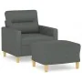 Sillón con taburete tela gris oscuro 60 cm von , Sofas - Ref: Foro24-3201066, Preis: 185,64 €, Rabatt: %