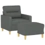 Sillón con taburete tela gris oscuro 60 cm von , Sofas - Ref: Foro24-3201066, Preis: 185,64 €, Rabatt: %