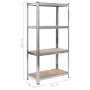 Estantería de acero y MDF 80x40x160 cm plateado von , Industrieregale - Ref: Foro24-144266, Preis: 58,26 €, Rabatt: %