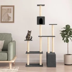Rascador para gatos con postes de sisal gris oscuro 180 cm by , Cat furniture - Ref: Foro24-171776, Price: 78,05 €, Discount: %