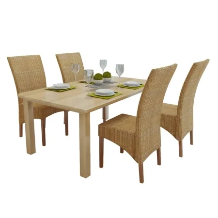 Sillas de comedor 4 unidades ratán natural marrón by , dining chairs - Ref: Foro24-274204, Price: 388,56 €, Discount: %