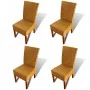 Sillas de comedor 4 unidades ratán natural marrón by , dining chairs - Ref: Foro24-274204, Price: 388,56 €, Discount: %
