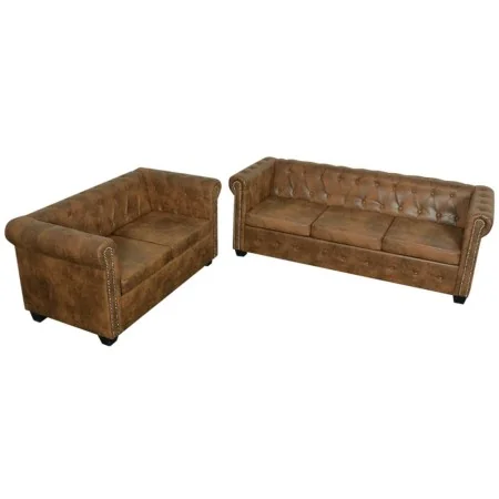 Sofás Chesterfield de 2 y 3 plazas marrón by , Sofas - Ref: Foro24-274322, Price: 1,00 €, Discount: %