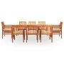 Set comedor de jardín 9 pzas y cojines madera maciza de acacia von , Gartensets - Ref: Foro24-278900, Preis: 1,00 €, Rabatt: %