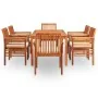 Set comedor de jardín 7 pzas y cojines madera maciza de acacia de , Conjuntos de jardín - Ref: Foro24-278898, Precio: 1,00 €,...