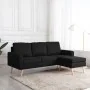 Sofá de 3 plazas con reposapiés de tela negro by , Sofas - Ref: Foro24-288732, Price: 444,25 €, Discount: %