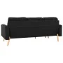 Sofá de 3 plazas con reposapiés de tela negro by , Sofas - Ref: Foro24-288732, Price: 444,25 €, Discount: %