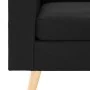 Sofá de 3 plazas con reposapiés de tela negro by , Sofas - Ref: Foro24-288732, Price: 444,25 €, Discount: %
