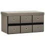 Banco de almacenaje plegable lino sintético taupé 76x38x38 cm by , Benches for halls and storage - Ref: Foro24-338817, Price:...