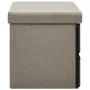 Banco de almacenaje plegable lino sintético taupé 76x38x38 cm by , Benches for halls and storage - Ref: Foro24-338817, Price:...