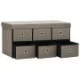 Banco de almacenaje plegable lino sintético taupé 76x38x38 cm by , Benches for halls and storage - Ref: Foro24-338817, Price:...