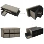 Banco de almacenaje plegable lino sintético taupé 76x38x38 cm by , Benches for halls and storage - Ref: Foro24-338817, Price:...
