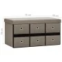 Banco de almacenaje plegable lino sintético taupé 76x38x38 cm by , Benches for halls and storage - Ref: Foro24-338817, Price:...