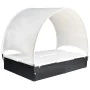 Tumbona doble con toldo de ratán sintético negro de , Tumbonas - Ref: Foro24-42665, Precio: 260,38 €, Descuento: %