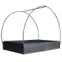 Tumbona doble con toldo de ratán sintético negro de , Tumbonas - Ref: Foro24-42665, Precio: 260,38 €, Descuento: %