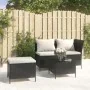 Set de muebles de jardín 3 pzas y cojines ratán sintético negro by , Garden sets - Ref: Foro24-319692, Price: 229,32 €, Disco...
