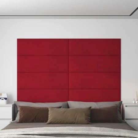 Paneles de pared 12 uds terciopelo rojo tinto 90x30 cm 3,24 m² de , Recubrimiento de paredes - Ref: Foro24-343923, Precio: 88...