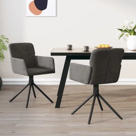 Sillas de comedor giratorias 2 unidades terciopelo gris oscuro de , Sillas de comedor - Ref: Foro24-344791, Precio: 154,76 €,...