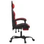 Silla gaming giratoria y reposapiés cuero sintético negro rojo by , Gaming chairs - Ref: Foro24-349604, Price: 119,60 €, Disc...