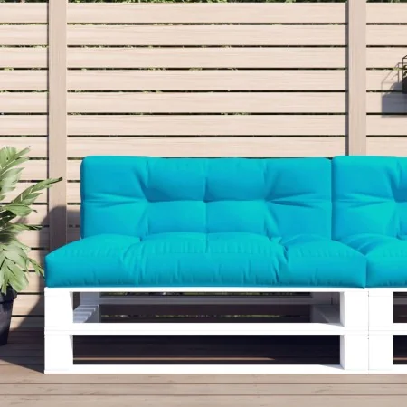 Cojines para palés 2 piezas tela turquesa by , Cushions for chairs and sofas - Ref: Foro24-360754, Price: 81,61 €, Discount: %