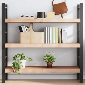 Estante de pared madera maciza roble sin tratar 120x40x(2-6) cm by , Shelves and shelves - Ref: Foro24-363575, Price: 53,31 €...