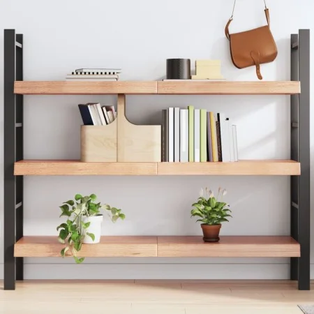 Estante pared madera roble tratada marrón claro 140x30x(2-6) cm by , Shelves and shelves - Ref: Foro24-363701, Price: 46,48 €...