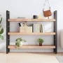 Estante pared madera roble tratada marrón claro 140x30x(2-6) cm by , Shelves and shelves - Ref: Foro24-363701, Price: 46,48 €...