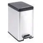 Curver Papelera de pedal estrecha Deco plateada 25 L by , Garbage cans and trash cans - Ref: Foro24-443832, Price: 61,81 €, D...