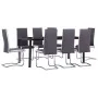 Juego de comedor 9 piezas cuero sintético gris by , Furniture sets for kitchens and dining rooms - Ref: Foro24-3053098, Price...