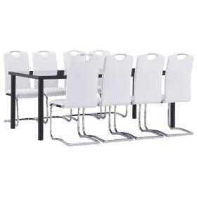 Juego de comedor 9 piezas cuero sintético blanco by , Furniture sets for kitchens and dining rooms - Ref: Foro24-3053137, Pri...