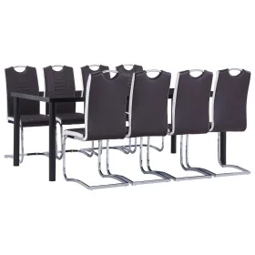Juego de comedor 9 piezas cuero sintético marrón by , Furniture sets for kitchens and dining rooms - Ref: Foro24-3053168, Pri...